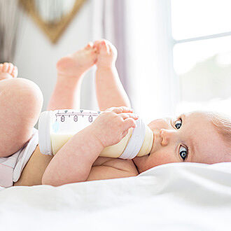 Baby with bottle