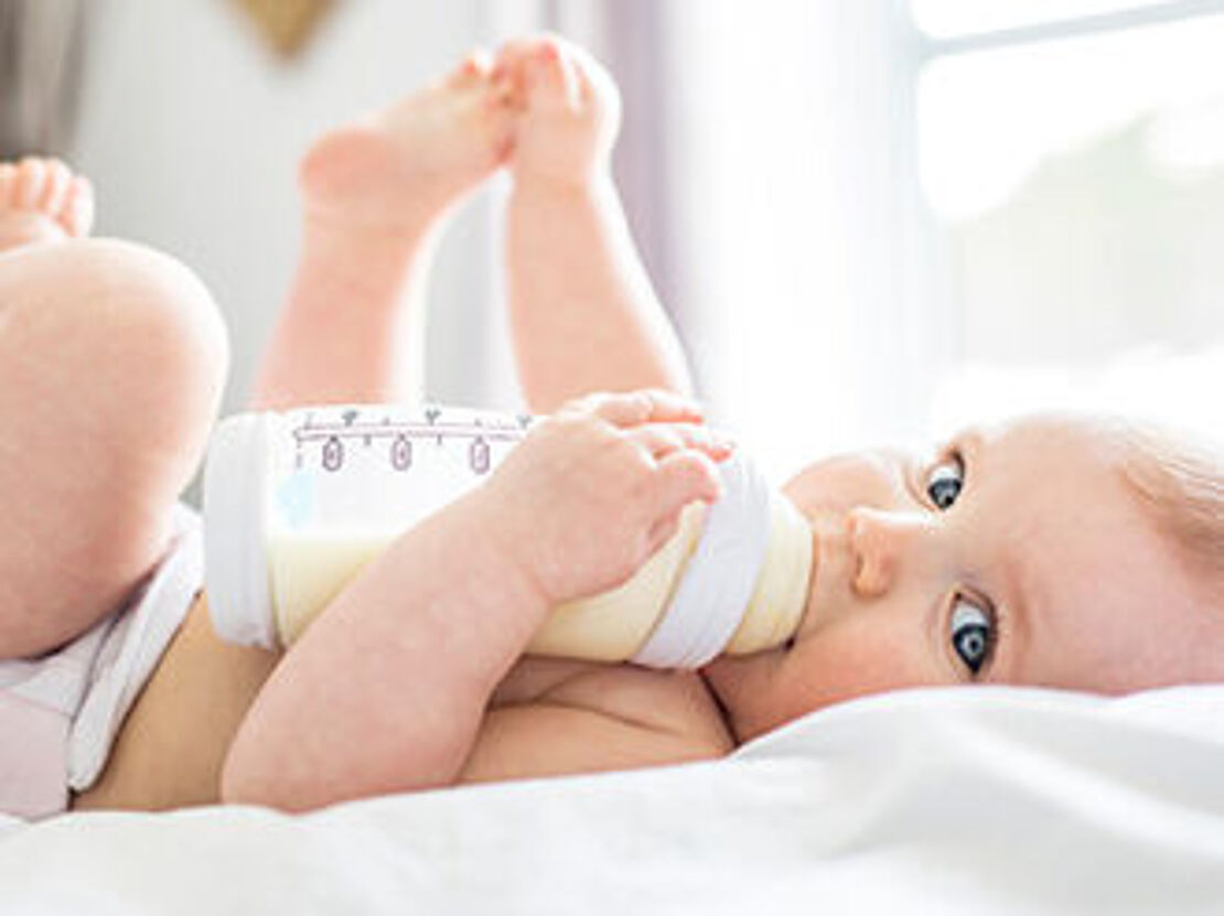 Baby with bottle