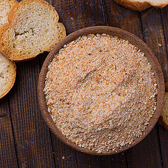 Bowl with bread crumbs