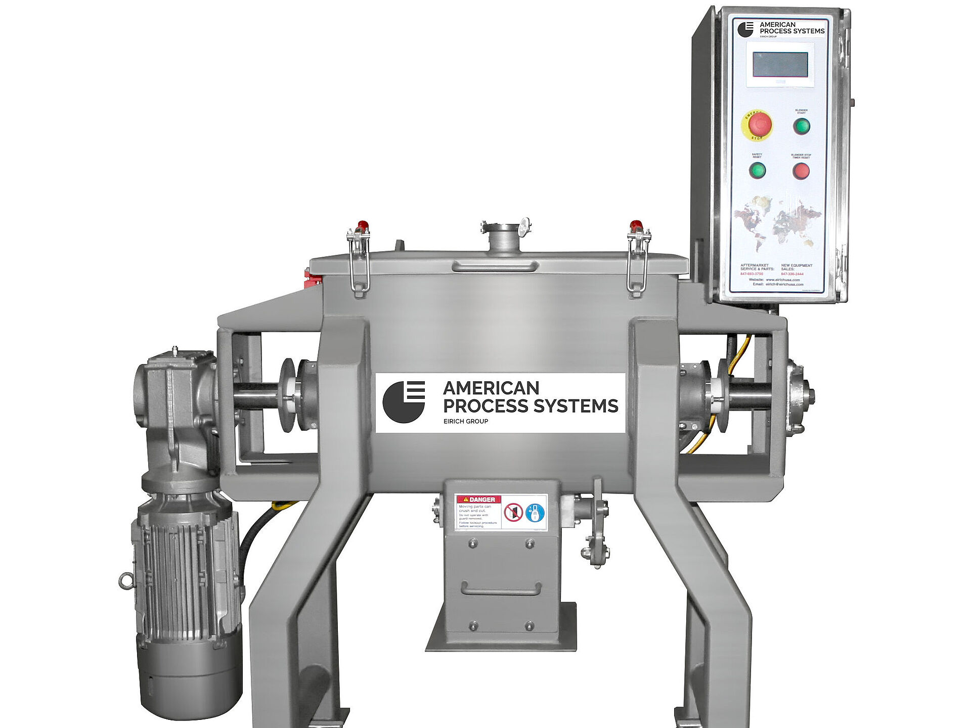 Lab-size OptimaBlend® fluidizing paddle blender, model FPB-1P5 OptimaBlend® FPB-1P5 lab blender from American Process Systems®