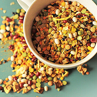 Cup with dry soup mix