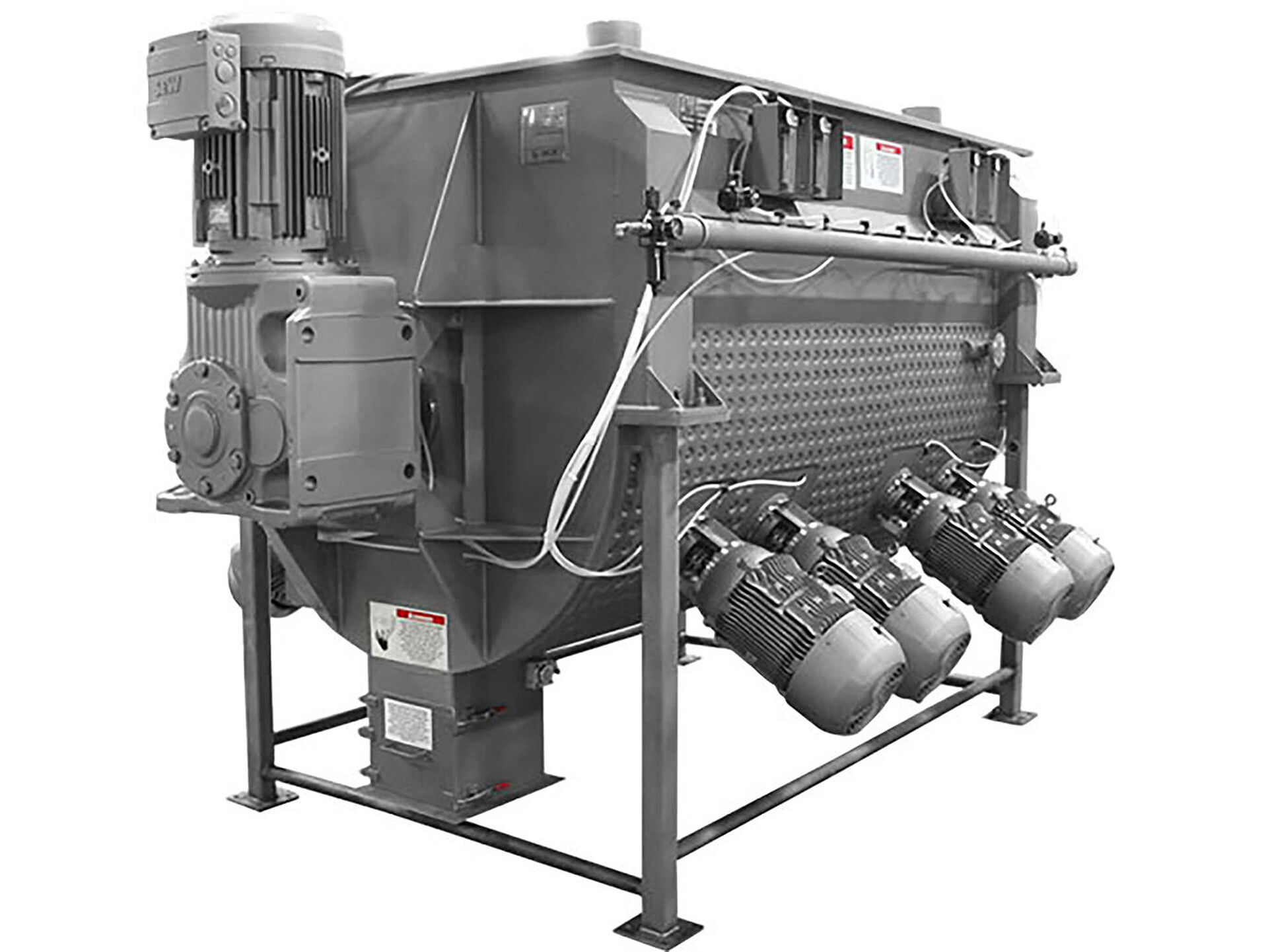 APS paddle-ribbon blender with dimpled jacket and chopper motors